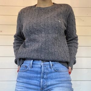 Grey Cable Knit Sweater